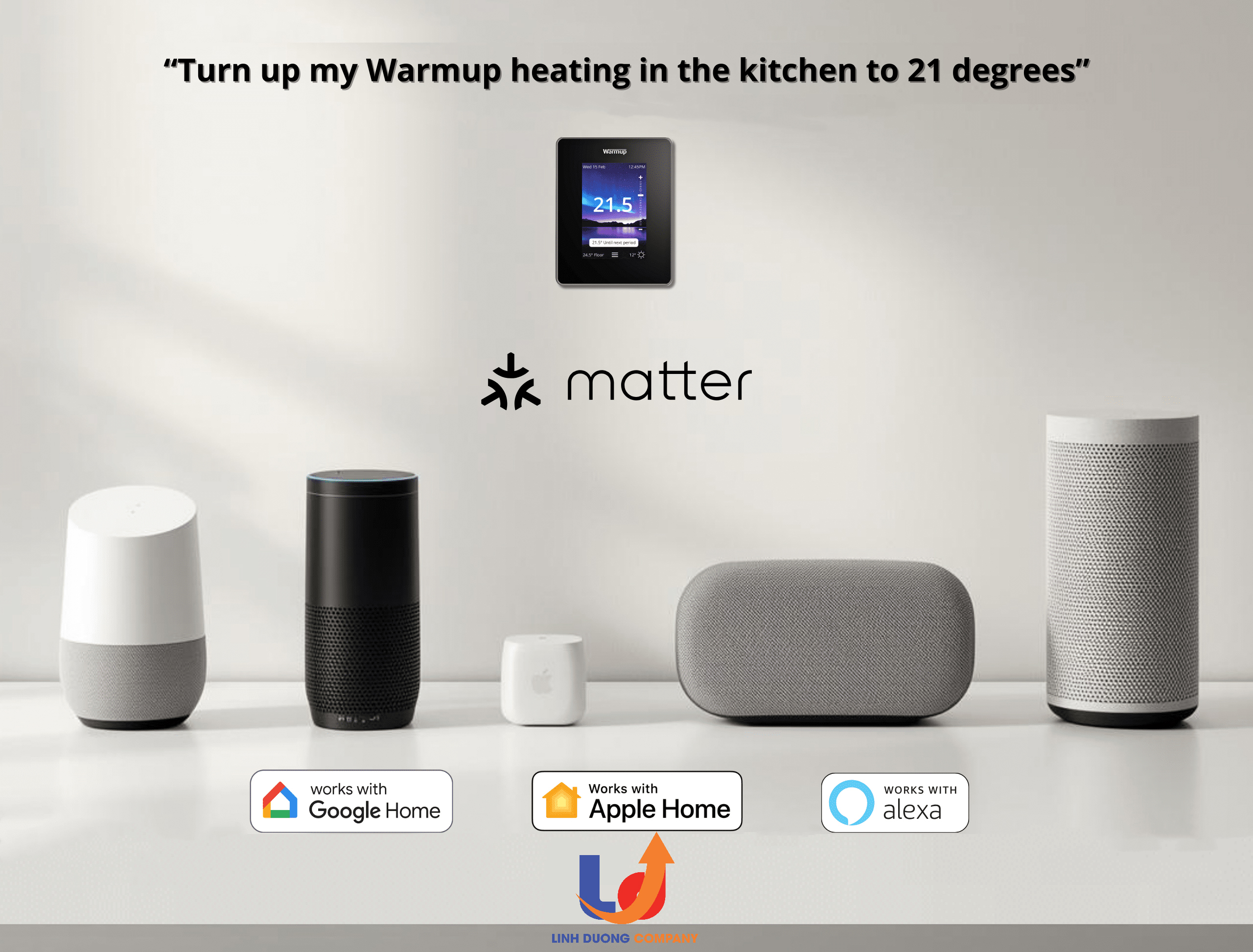 Mặt điều khiển sưởi sàn Warmup 7iE Smart Matter WiFi Thermostat cho nhà cao cấp